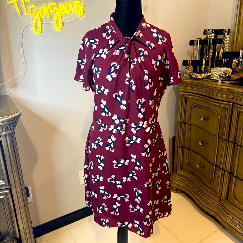 Banana Republic Red Midi Sundress with Flutter Sleeves